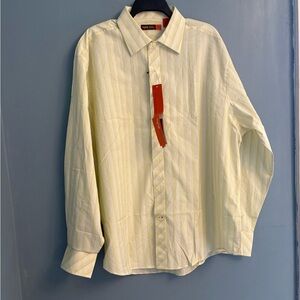 Nine Light Yellow Striped Dress Shirt